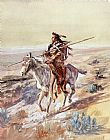 Charles Marion Russell Canvas Paintings - Indian with Spear